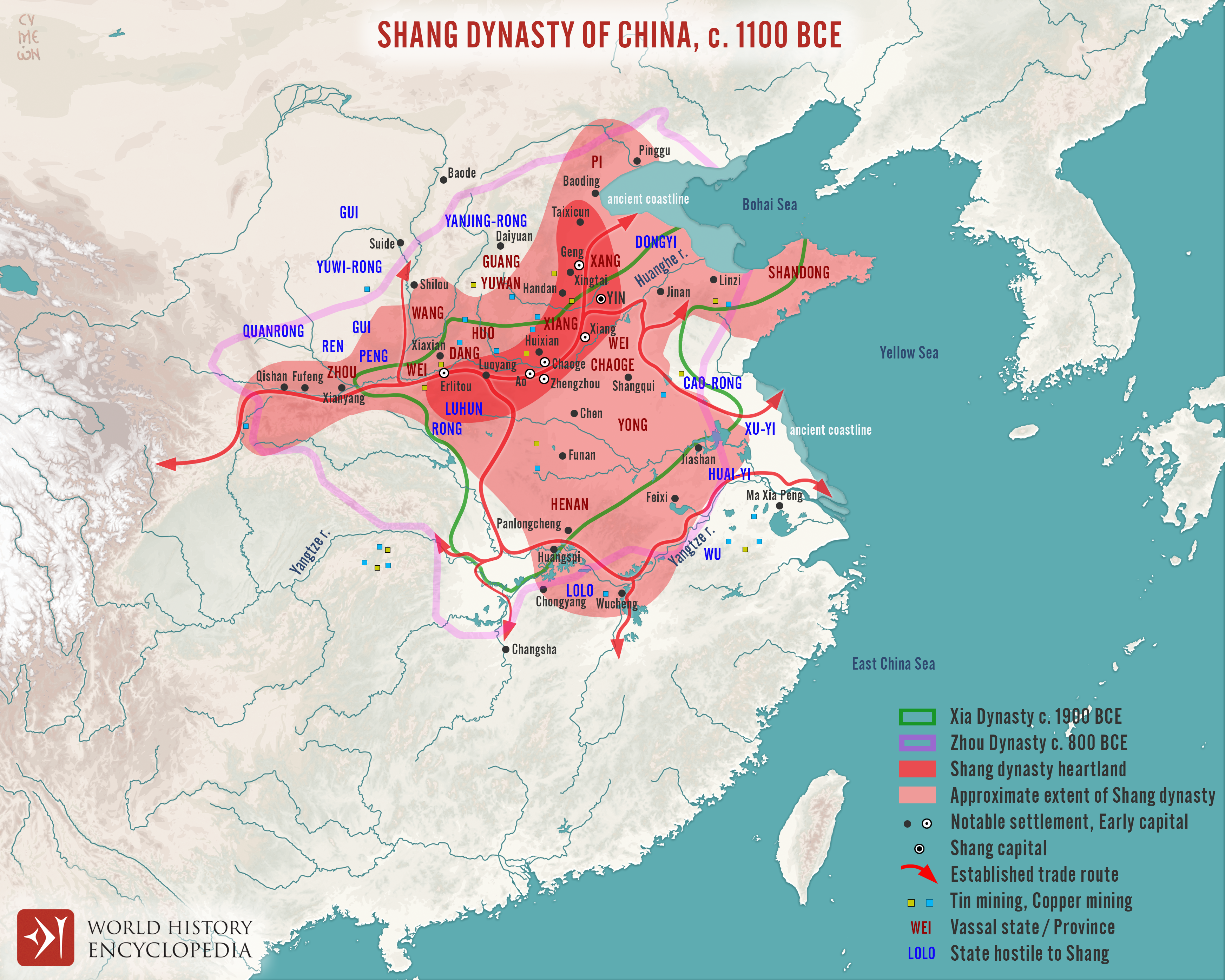 Map Of Ancient China Shang Dynasty: Tracing Territories And Culture