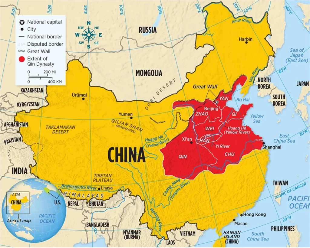 Ancient China Qin Dynasty Map